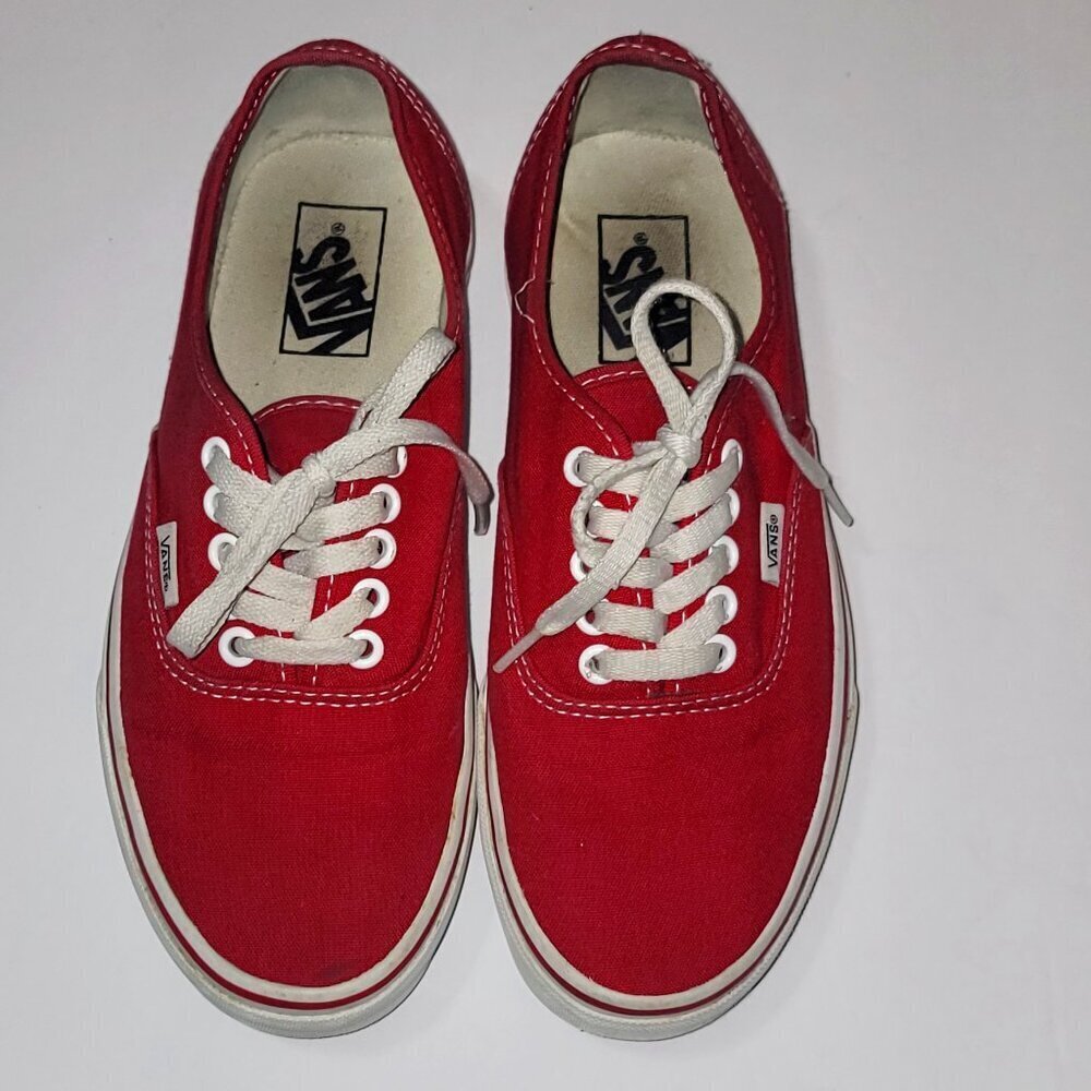 Vans Authentic Red Canvas Sneakers Men’s 7 Women’s 8.5 Low Top